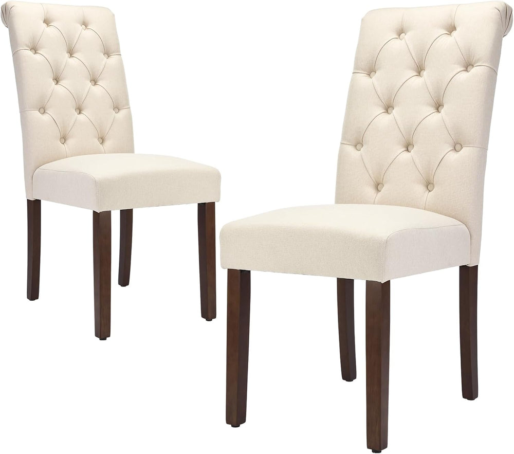 COLAMY Tufted Dining Chairs Set of 2, Upholstered Parsons Dining Room Chairs,...