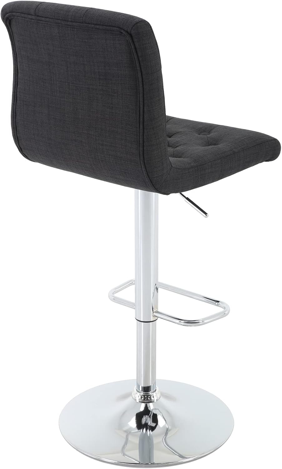 Brage Living Tufted Fabric Bar Stools Set of 2 with Back, Charcoal Black | Se...
