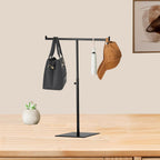 T-shaped metal rack stand,2pcs Adjustable Purse Display Stand Jewelry Towers, Table Hanging Rack, Suitable for Long Necklaces, Scarves, Hanging Ribbons, Jewelry and Handicrafts Display (Black 2pcs)