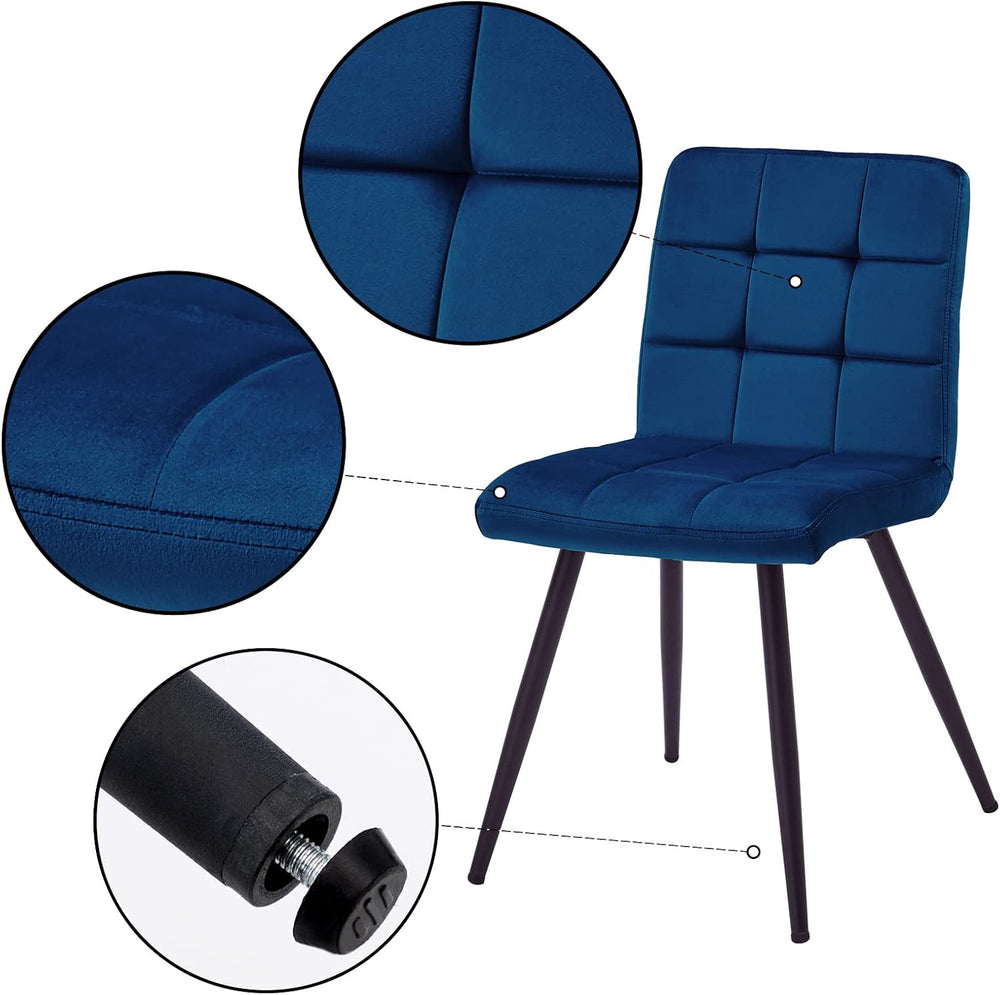 DUHOME Velvet Dining Chairs Set of 4,Mid Century Modern Dining Chairs with Me...