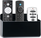 3 Slot Remote Control Holder, TV Remote and Wall Pen Storage Accessories for Home Office School (Black 1Pack)