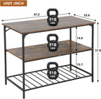 Large Kitchen Island with Storage,Solid Structure,Thick Board Top, for Kitchen,Coffee Shop,Restaurant,Living Room,Dining Room,Brown - Perfect for Small Kitchen Islands and Kitchen Shelves