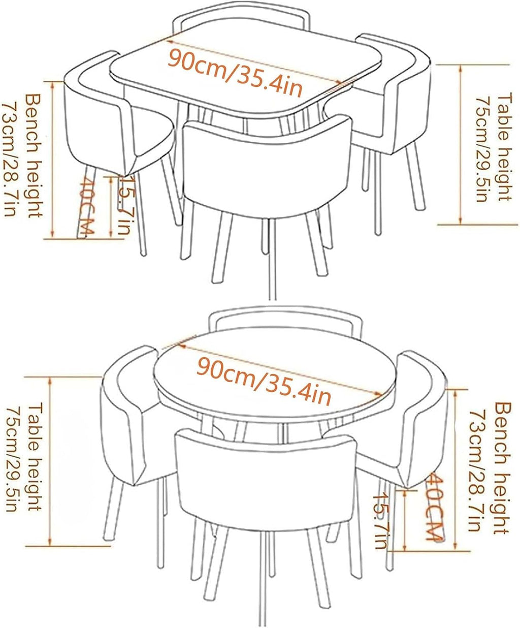 Reception Desk for Spaces with Lockable Drawer, Compact Office Counter Desk Counter Modern Front Lockable Drawers,Modern Round Square Dining Table Set with 4 Chairs Conference Table & Recept