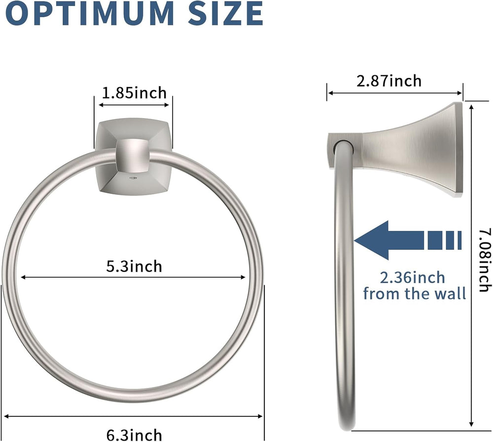Hand Towel Holder for Bathroom Brushed Nickel Towel Ring Stainless Steel and ...