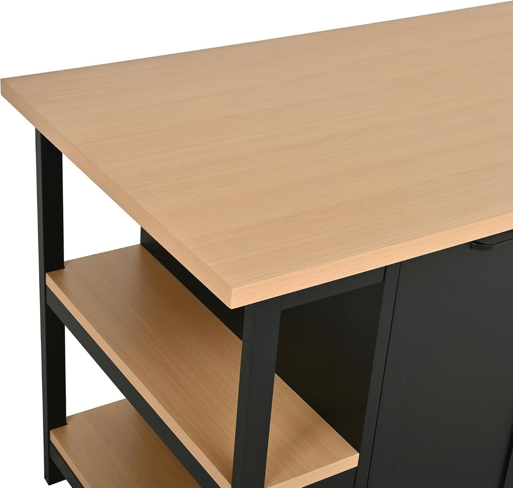 Christopher Knight Home Aaron 58" Kitchen Island with Storage, Modern Is...