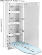 Wall Mount Ironing Board Cabinet, 14 * 8.1 * 37.5inch Built-in Swivel Ironing Board Foldable with Storage, Ironing Table Closet with 180° Rotatable Ironing Table for Home, Apartment & Small Spaces