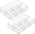JessLab Acrylic Organizers, Bathroom Organizer for Drawer, Cosmetic Display Cases for Vanity, Countertop, Desk, Kitchen, and Makeup Storage, 2-Pack
