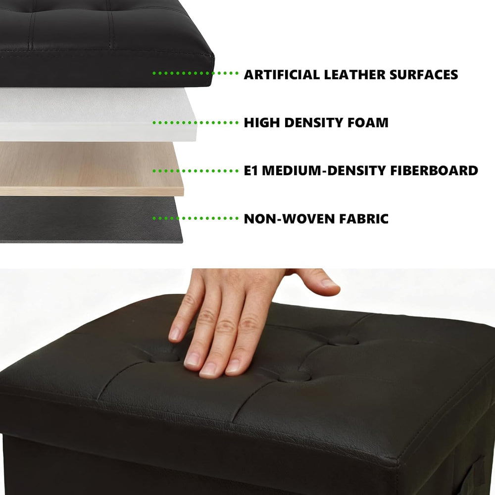 ALASDO Storage Ottoman Footrest Stool Small Ottoman with Storage Foldable Ott...