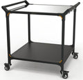 NUUK Grill Cart 32" x 32" Stainless Steel Pizza Oven Table with Double-Shelf Rolling Kitchen Island Cooking Station, Indoor & Outdoor Food Prep Cart