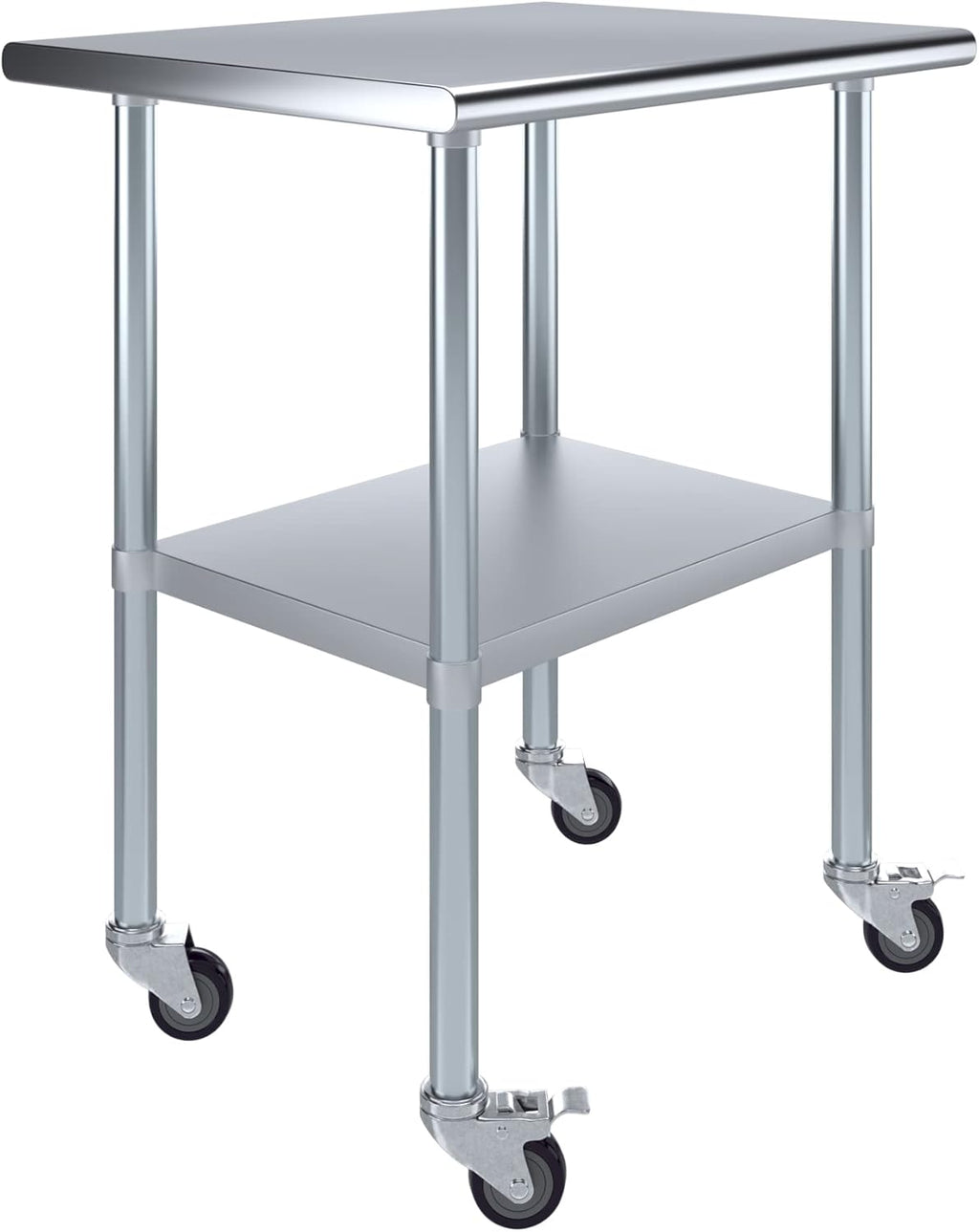 AmGood 30" Long x 24" Deep Stainless Steel Table with Casters