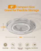 LAMU 2 Pack Lazy Susan Organizer 9 inch Lazy Susan Turntable for Cabinet, Rotating Spice Organization for Cabinet, Kitchen, Table Top, Countertop, Pantry Fridge Organizers and Storage, Gray