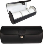 Case Elegance Travel Watch Case Roll Organizer for Men | Vegan Faux Leather Watch Display Case | Watch Display, Storage & Holder | Watch Case for Men's Watch Collection | Watch Holder for Men | Black