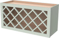 Solid Wood RTA Wine Bottle Rack Wall Cabinet with Lattice Panels - Wine Storage for Bar, Pantry, Cellar - Mocha (Jade Green, 30'W 12'D 15'H)