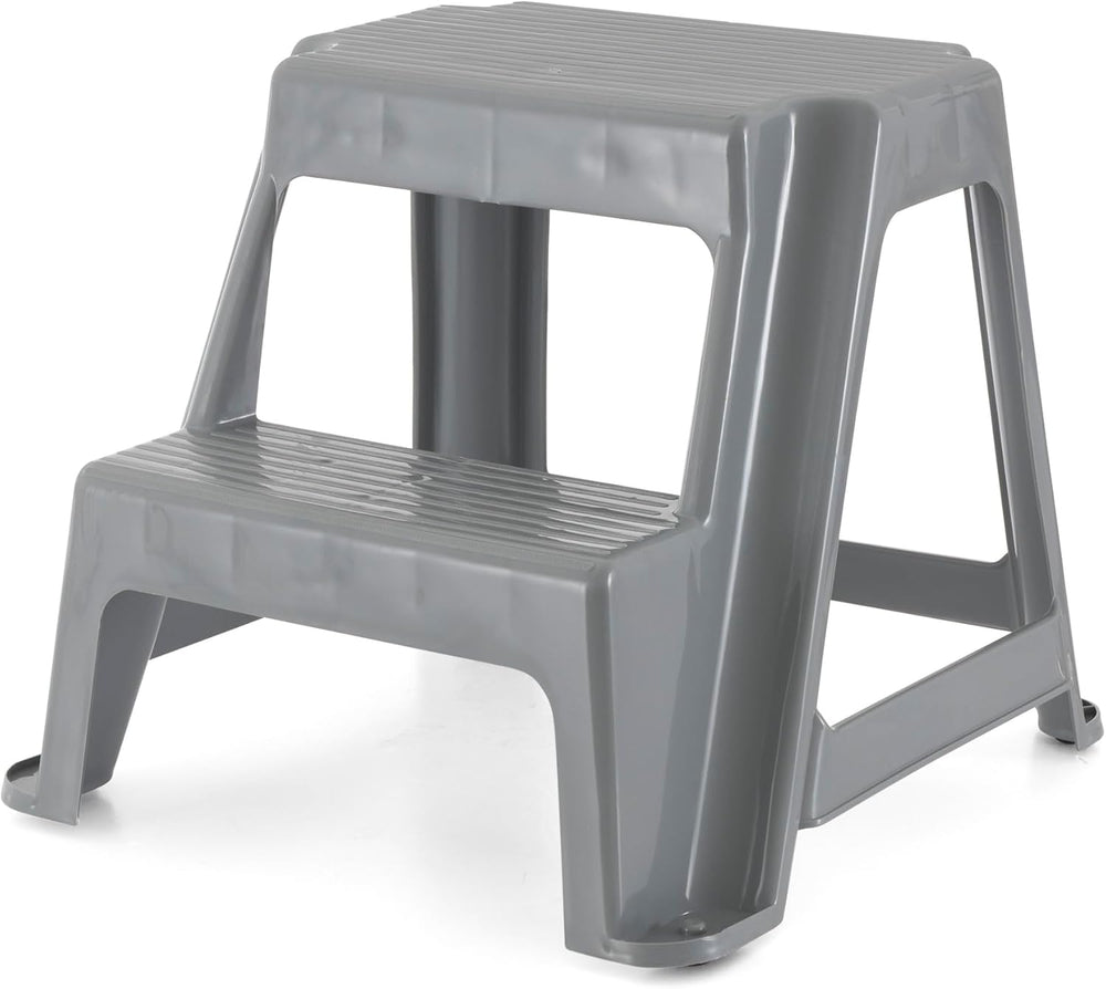 Gracious Living 2-Step Stool, Portable Plastic Stepping Stool for Dorm, Home,...