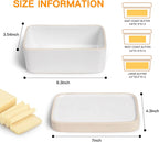 Ceramic Butter Dish with Lid，Large Butter Dish for Countertop, double-sided usable design，Suitable for fresh spreadable butter, butter container holder for kitchen and home decor.