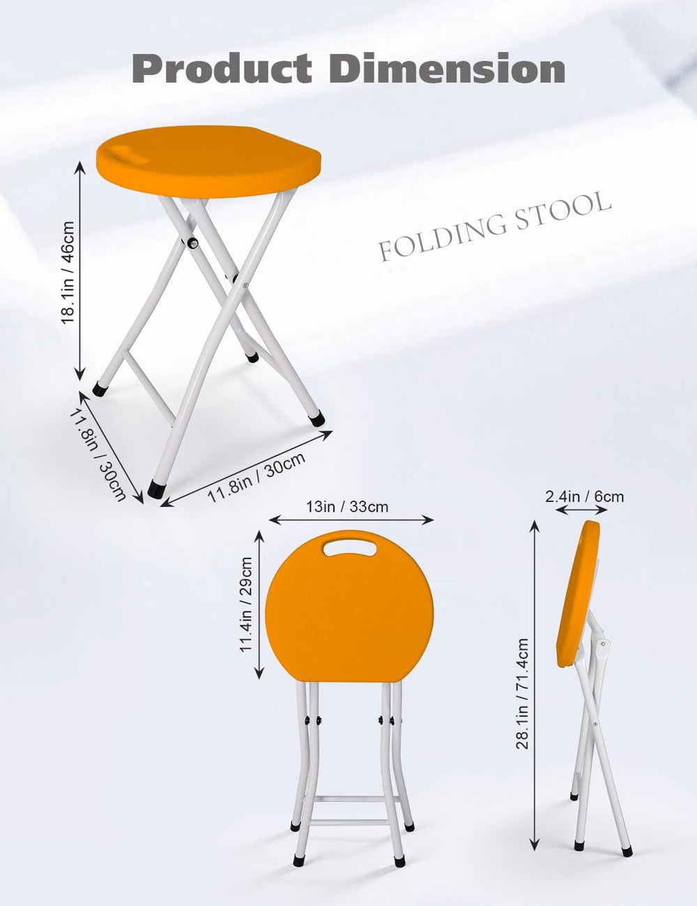 18 Inch Folding Stool with Handle