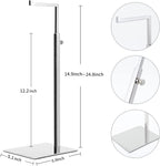 2 Pack Handbag Display Stands, Silver Purse Holder Display Stands, Adjustable Height Stainless Steel Hanger Rack for Retail Closet Vendors Display Luxury Bag Handbags Jewelry (RCS 50% Recycled Post-consumer Metal)