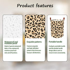 Laundry Baskets 15.7x19.7 Inch Large Classic Leopard Print Design Collapsible Laundry Hamper with Handles Oxford Fabric Clothes Storage Bin Foldable Dirty Clothes for Bedroom Bathroom Dorm