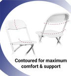 Kids Heavy Duty Plastic Stackable Folding Chairs, White 4pk | TentandTable Kids Heavy Duty Plastic Stackable Folding Chairs, White 4pk