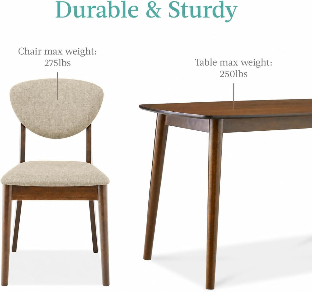 Best Choice Products 5-Piece Dining Set, Compact Mid-Century Modern Table &am...