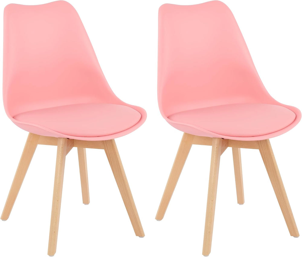 LSSBOUGHT Mid Century Modern Dining Chairs,Shell Lounge Plastic Side Chair wi...