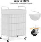 Laundry Hamper with Wheels, 90L Laundry Basket with Handle, Laundry Sorter with Removable Liner Bag