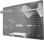 Wall Control Pegboard Organizer 4 ft. Metal Pegboard Standard Tool Storage Kit with Galvanized Toolboard and White Accessories