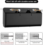 Cosmos Remote Control Stand Wall Mount Phone Holder with Removeable Block Wall Shelf Cell Phone Charging Brackets Holder Multipurpose Storage Organizer (Solid Black)