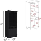 70-Inch High 10-Glass Bar Cabinet with 5 Cubbies and 3 Open Shelves and Cabinet ﻿,for Kitchen