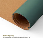 Cork Desk Mat - Dual-Sided Desk Pad for Office and Home - Desk Organization and Accessories - Ideal for Large Mouse Pad and Desk Mats on Top of Desks(Dark Green,27.6"x 13.8")