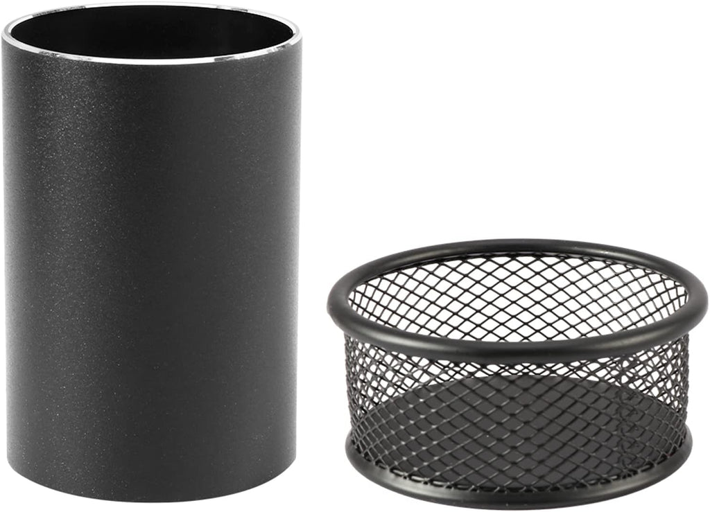 Pen Holder & Paperclip Holder, 2 Pack Aluminum Alloy Waterproof Mesh Paper Clip Holders, Desktop Dispenser Organizer for Desk Binder Clip Bobby Pin Pen, for Home Office School Supplies
