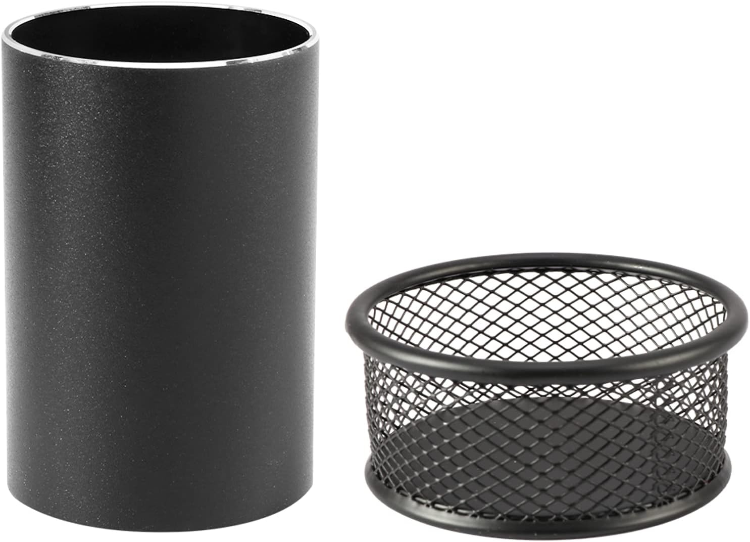 Pen Holder & Paperclip Holder, 2 Pack Aluminum Alloy Waterproof Mesh Paper Clip Holders, Desktop Dispenser Organizer for Desk Binder Clip Bobby Pin Pen, for Home Office School Supplies