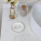 Wedding Ring Dish For Maid of Honor-Jewelry Dish Tray-Gifts for Bridesmaid,Ceramic White