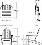 POLYWOOD AD5030AR Classic Folding Adirondack Chair, Height: 35.00" - Width: 29" - Depth: 35.00", Aruba