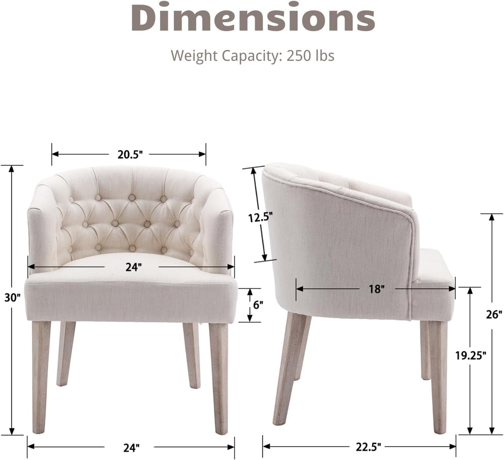HEAH-YO Modern Dining Chairs Set of 4, Tufted Dining Room Chairs with Barrel ...