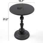 Simple Trending Small Side Table, Round Drink Table End Table Black | Modern round metal drink table with weighted upgraded base. Perfect for living room, bedroom and compact small indoor spaces