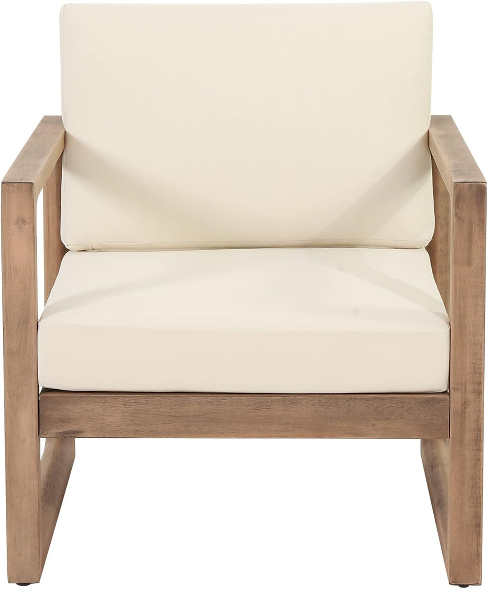 Acacia Wood Patio Club Chair Set of 2 with Water-Resistant Cushions, Outdoor ...