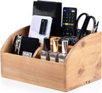 Farmhouse Solid Wooden Mail Sorter Wood Desk Organizer TV Remote Holder Rustic Vintage Caddy Mail Basket Storage Caddy for Bills, Kitchen, Desktop, Workspace Counter Top Home Decor Office Supplies……