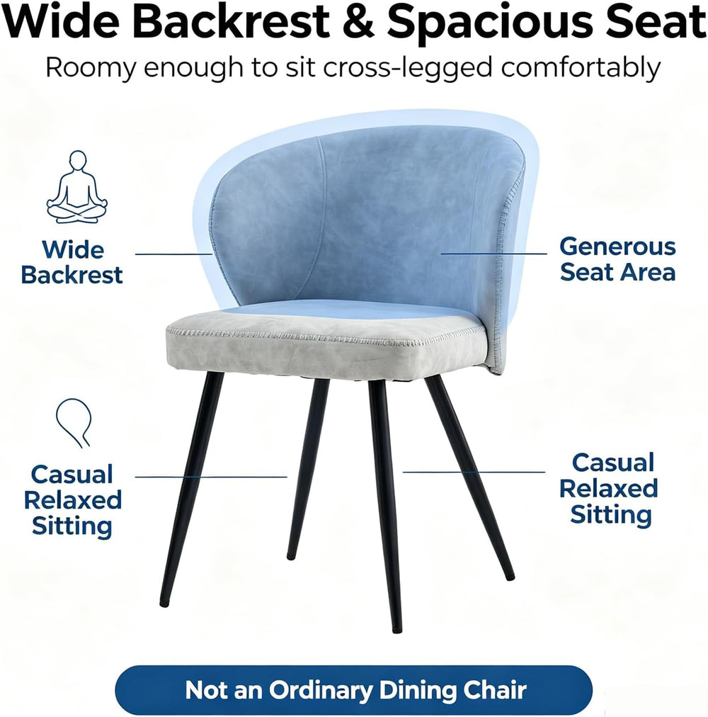Dining Chairs Set of 4, Mid-Century Style, Sturdy Metal Legs, High-Resilience...