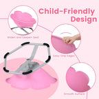 Olakids Sensory Spinning Chair, Flower Shape 360° Swivel Seat for Autistic Kids Autism ADHD Children with Non-Slip Design, Sit and Spin Toy for Body Balance Coordination Training (Pink)