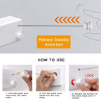 BESy Retractable Clothesline ABS case+Aluminum Dryer with Adjustable Stainless Steel Double Rope String Hotel Style Heavy Duty,Wall Mounted Method, 13.8 Feets,White