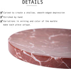 8 Inch Natural Marble Jewelry Ring Dish Tray for Women Home Decor | Real French Red Marble, multi-purpose tray for jewelry, keys, candies & nuts, lovely nightstand decorative gift for ladies