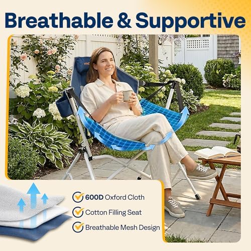 VIVOHOME Reclining Hammock Camping Chair, Portable Rocker Chair for Outdoor |...