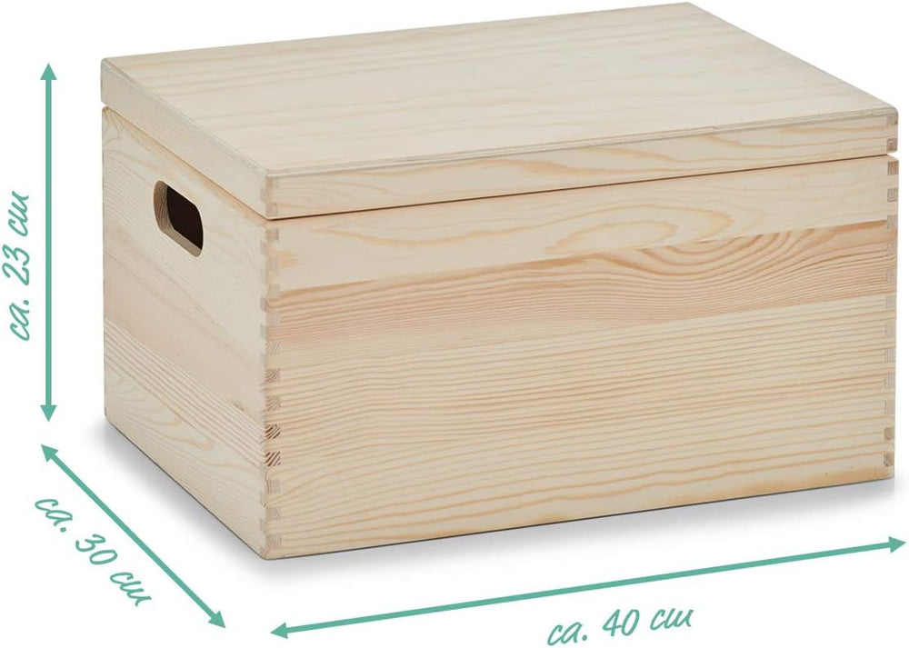 Zeller 13152 Boite multi-usage en bois de conifère avec couvercle, 40 x 30 x ...