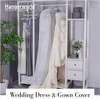 HANGERWORLD 72inch Breathable Wedding Gown Long Dress Hanging Garment Bag for Closet Storage (White)