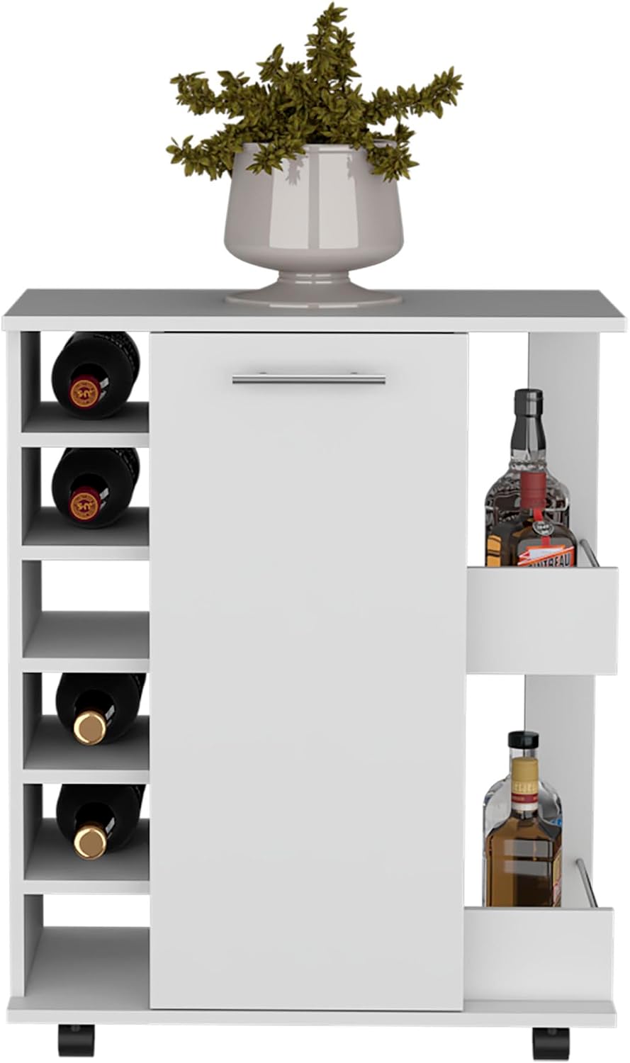 Kitchen Island with Storage and Cabinet, White/Macadamia Finish | Includes pu...