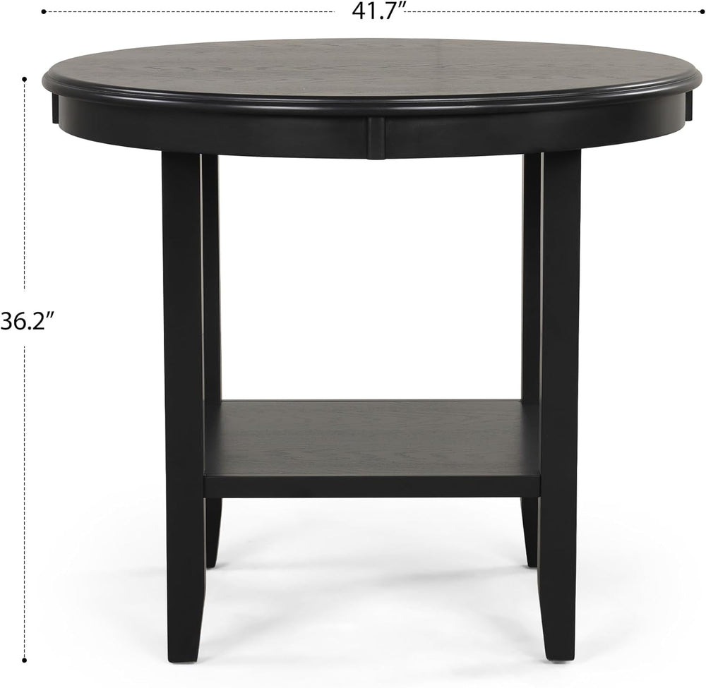 SogesHome Solid Wood Round End Table with Storage Shelf, Heavy Duty Small Kit...