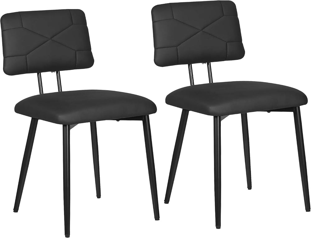 VECELO Dining Chairs Set of 2, Modern Upholstered Kitchen Chairs with Faux Le...