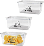 Cheese Holder Food Storage, Airtight Cheese Storage Box with Lid- Non Toxic, Lunch Meat Storage Sandwich Ham Cheeses Salami Sliced Turkey for Refrigerator to Keep Food Fresh,Clear-3Pack