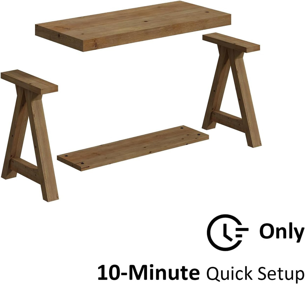 RowyPoey Solid Wood Bench, 30" Farmhouse Entryway Bench with Shoe Storag...